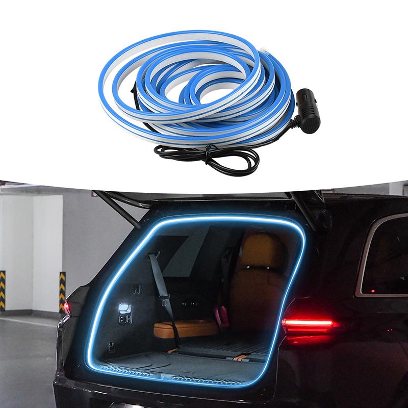 Multi-Color Car Trunk Light - Waterproof LED Atmosphere Lamp - Plug & Play via Cigarette Lighter - Interior Styling Upgrade синий