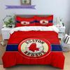 Boston Red Sox2 Pattern Bedding Quilt Set  Home Decoration  Gift (1 * duvet cover + 2 * pillowcase  without core)