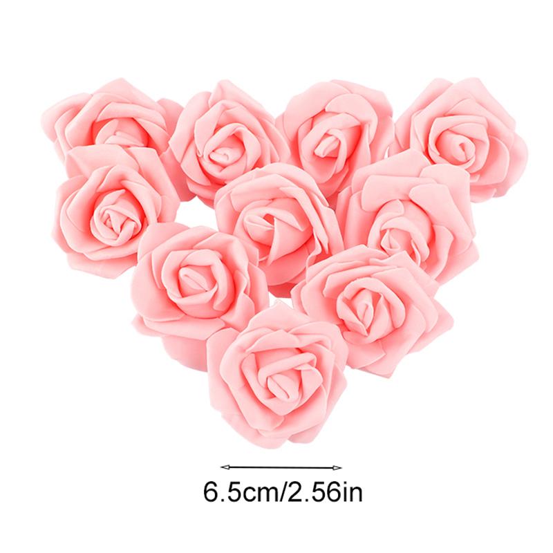 10-30pcs 6.5CM Rose Flower Head Artificial Foam Rose for Wedding Bride Bouquet Home Decoration Birthday Party DIY Gift Crafts