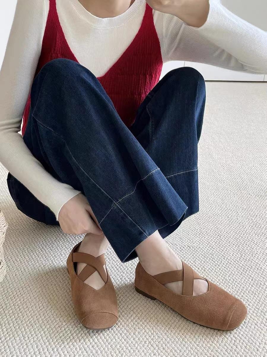 

Туфли Мэри Джейн на плоской подошве из кожи, балетки 38 верблюд