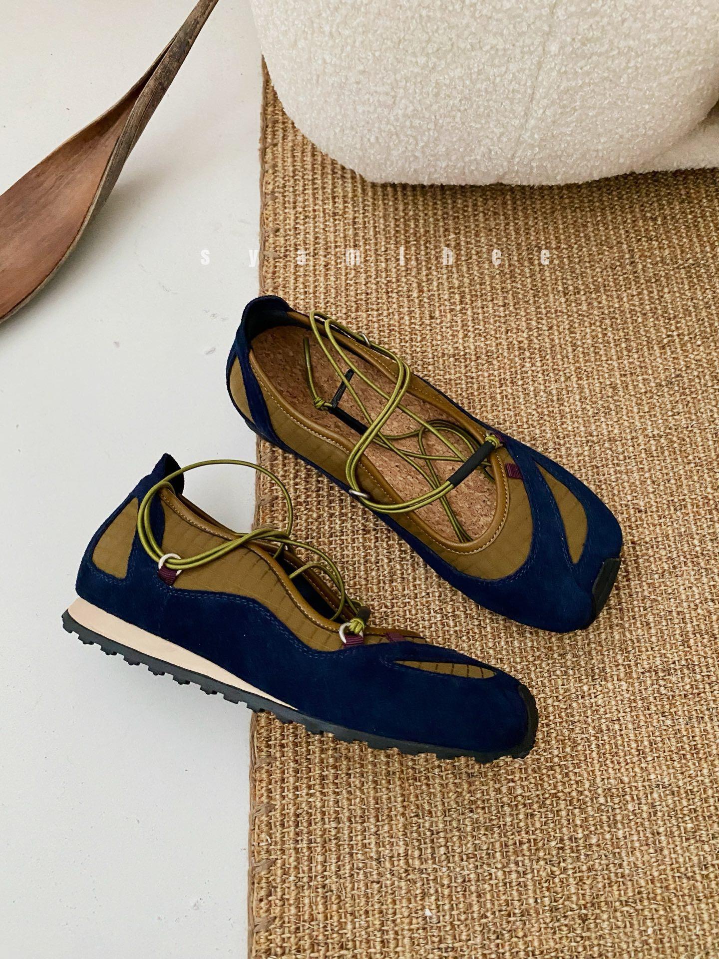 

Leather miu series new Mary Jane shoes women s ballet shoes ugly cute soft sole hollow small single shoes 39