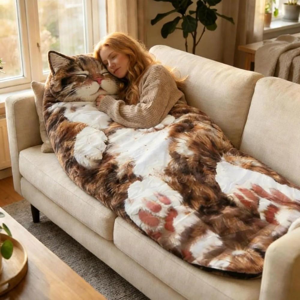 Soft Plush Plush Sleeping Bag Funny Cartoon Design Camping Sleeping Bag Warm Blanket  Indoor Use