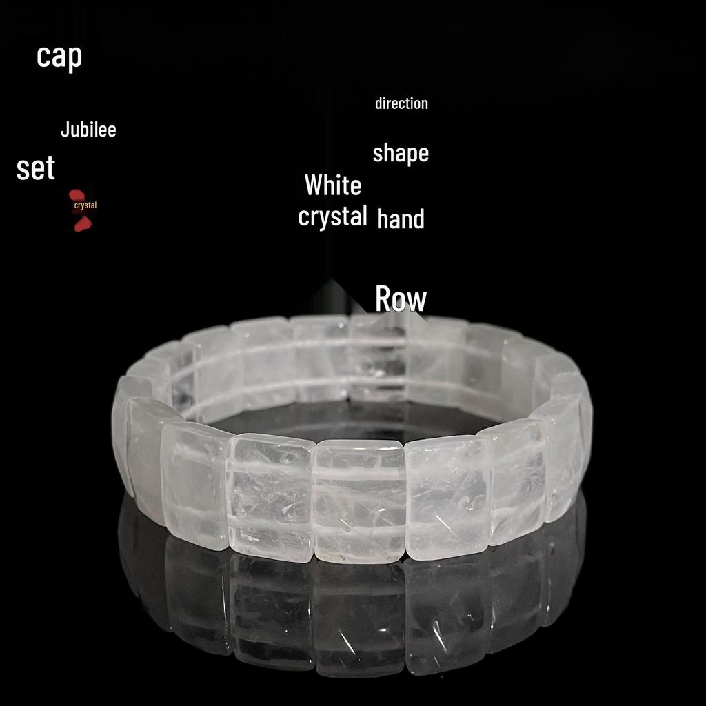 Bracciale Quadrato in Cristallo Bianco Naturale Jingxi Ji