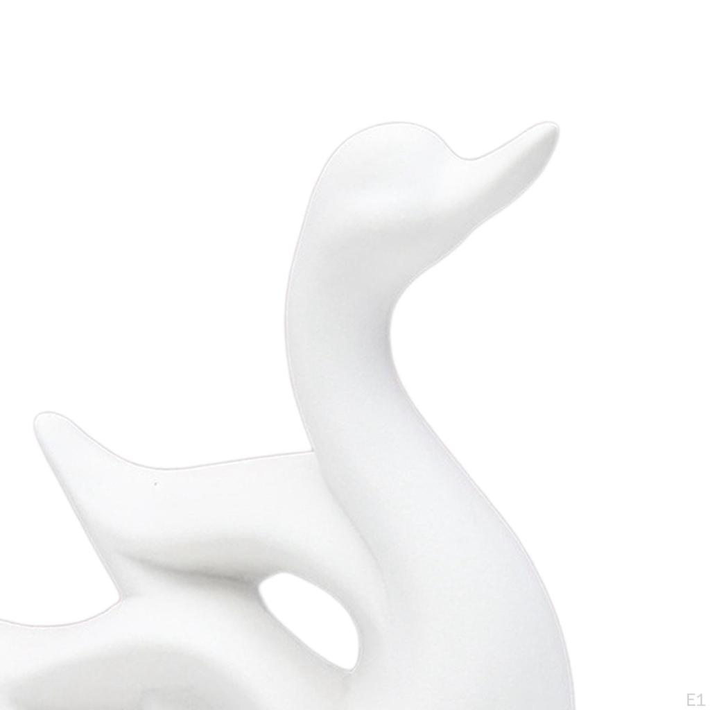 Ceramic Swan Figurines for Entryway Bookshelf Decoration