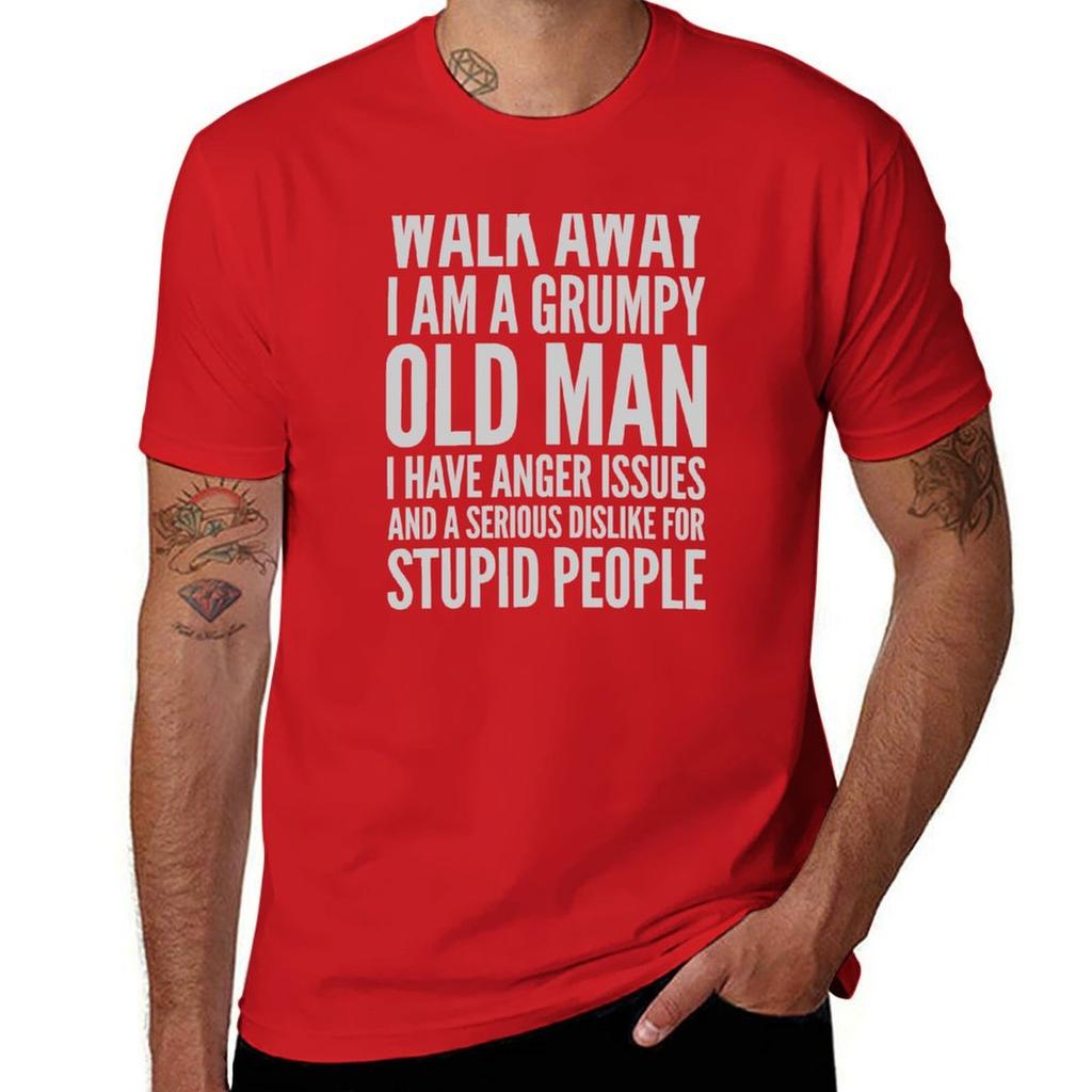 Walk Away I Am Grumpy Old Unisex Tshirt Tees Plain Unisexs Clothing