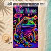 Frog Theme Soft Beach Towel Personalized Custom Name Text Towel Portable for Beach Pool Travel