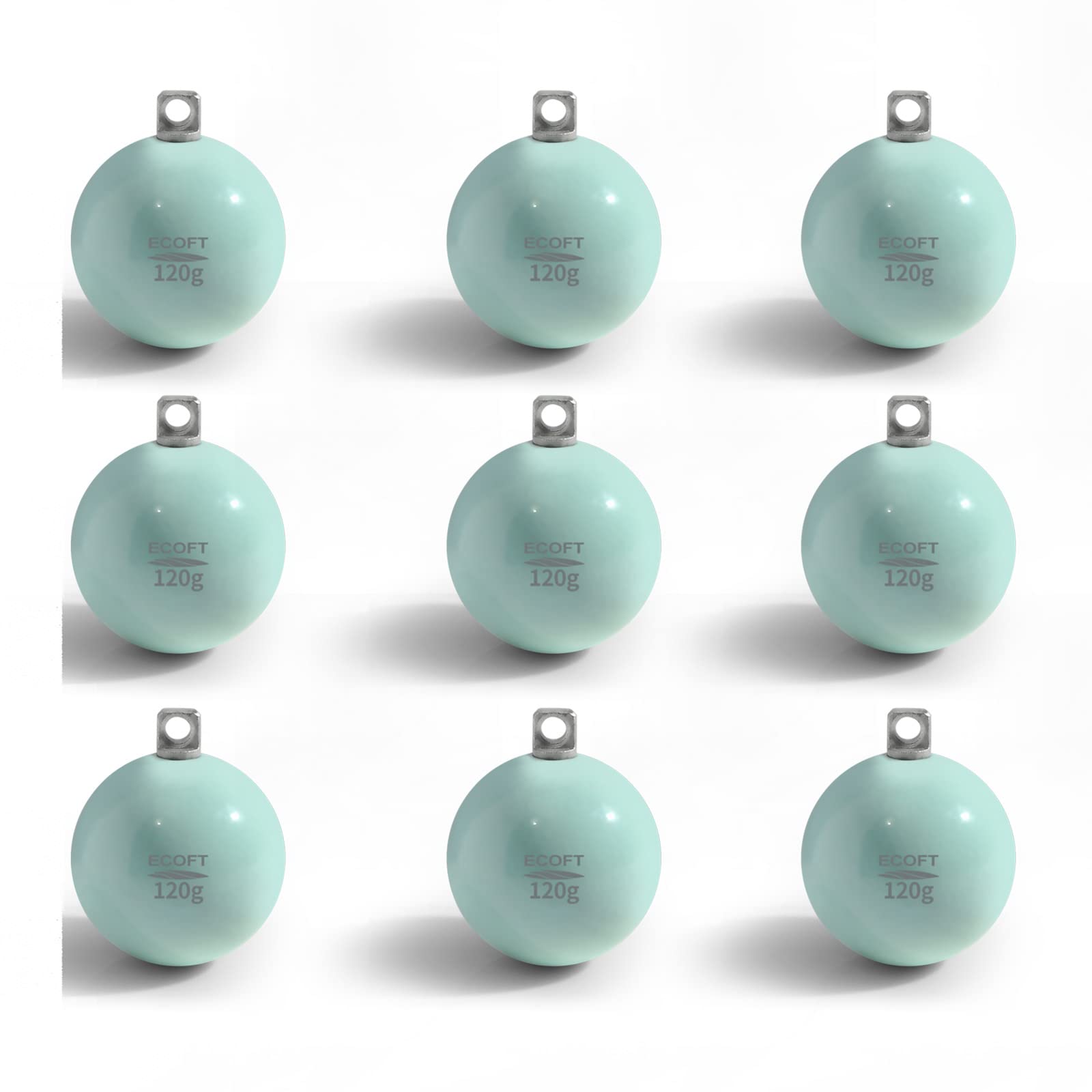 ECOFT lead-free weight 20g~200g spherical ball type round fishing weight 120g x 9 pieces