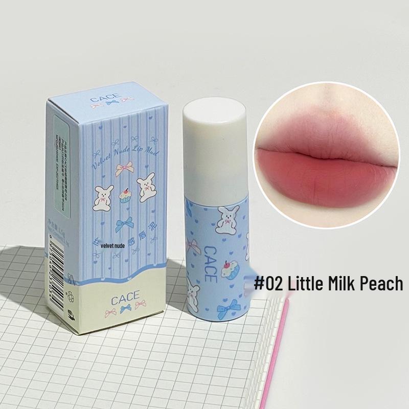 CACE Velvet Nude Matte Lip Mud Set - Natural, Versatile, Whitening, Pigmented Lip Glaze for a Subtle Nude Look.