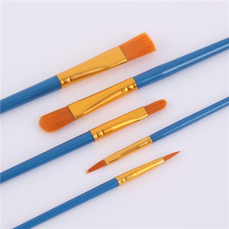 10-Piece Nylon Hair Paint Brush Set for Art Students - Watercolor, Gouache & Oil Painting