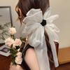 Korean Style Fashion Large Bow Ribbon Hair Claw Super Fairy Temperament Glitter Rhinestone Hair Clip Girl Sweet Hair Accessories