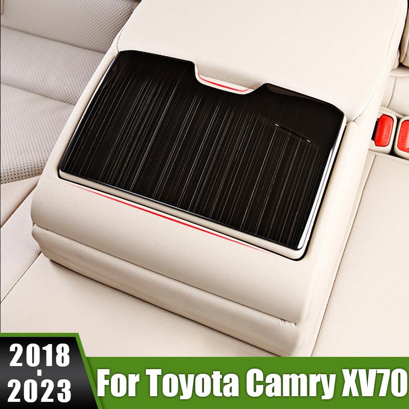 

Для Toyota Camry XV70 70 2018 2022 2023 Нержавеющая сталь заднего сиденья автомобиля чашка воды панель декоративная крышка отделка чёрный
