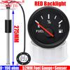 ZMFJH Auto Car 52MM Fuel Gauge with Red Backlight 0-190ohm Fuel Level Sensor for Universal Boat Yacht Oil Tank Meter Indicator