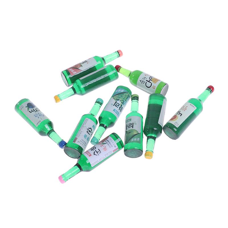 10Pcs 1:12 Dollhouse Miniature Wine Drink Model Pretend Play Food Kitchen Toys