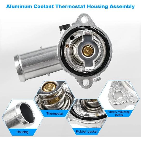 Per Jeep Wrangler JK 2018 Grand Cherokee 2011-2020 Dodge Durango 2011-2015 Alloggiamento Termostato in Alluminio per Liquido di Raffreddamento 5184651AG