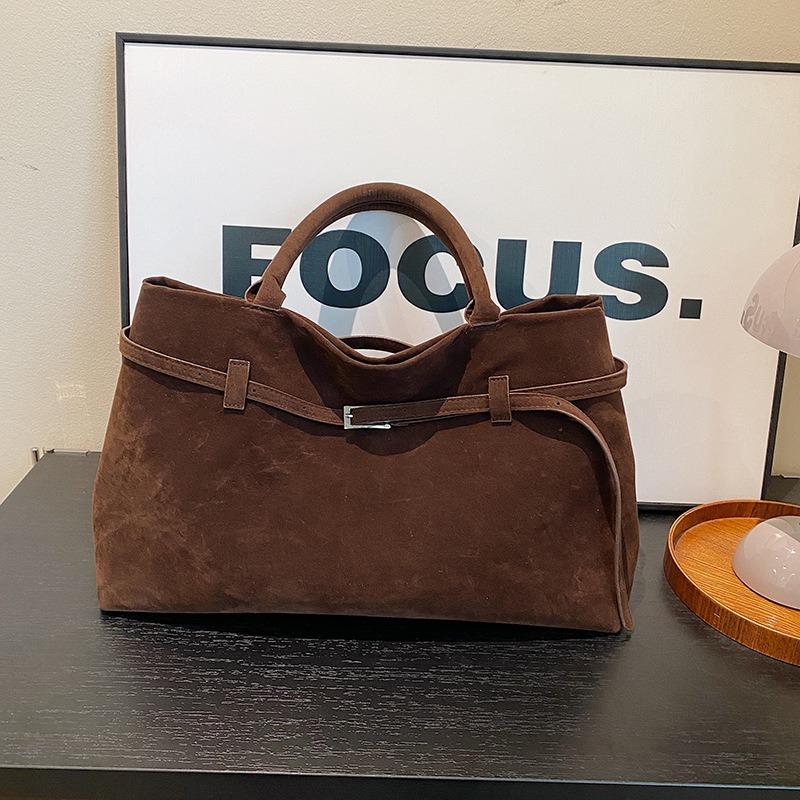 Handbag women's new versatile retro shoulder women's bag leather suede tote bag