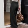 VEZFAA Pantaloni e capris a vita alta con stampa tinta unita casual alla moda da donna