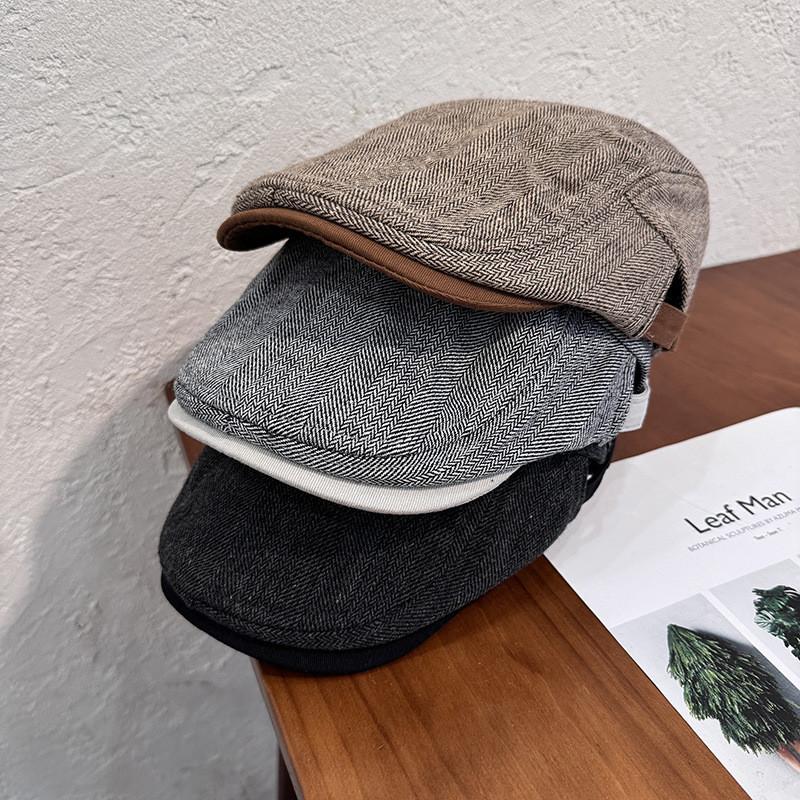 Stripes Fashion Beret Hat With Windproof Breathable Design For Gifts Winter