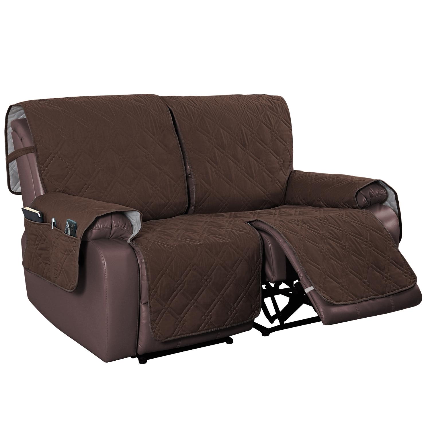 Чехол для 2-местного дивана-реклайнера коврик для дивана для собак и детей чехлы для стульев для ленивых мальчиков чехлы для шезлонгов однотонные чехлы для кресел темно-коричневого 4814₽