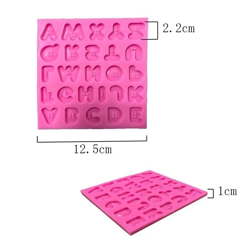 Letter Mold  Button Decoration Mat Cake Mold Bakeware Baking Alphabet Fondant Silicone Mold  Decoration Tools