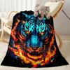 Tiger And Roses Blanket Suitable for Offices, Travel, Living Rooms Also a Good Gift for Friends and Family Suitable for All Seasons.