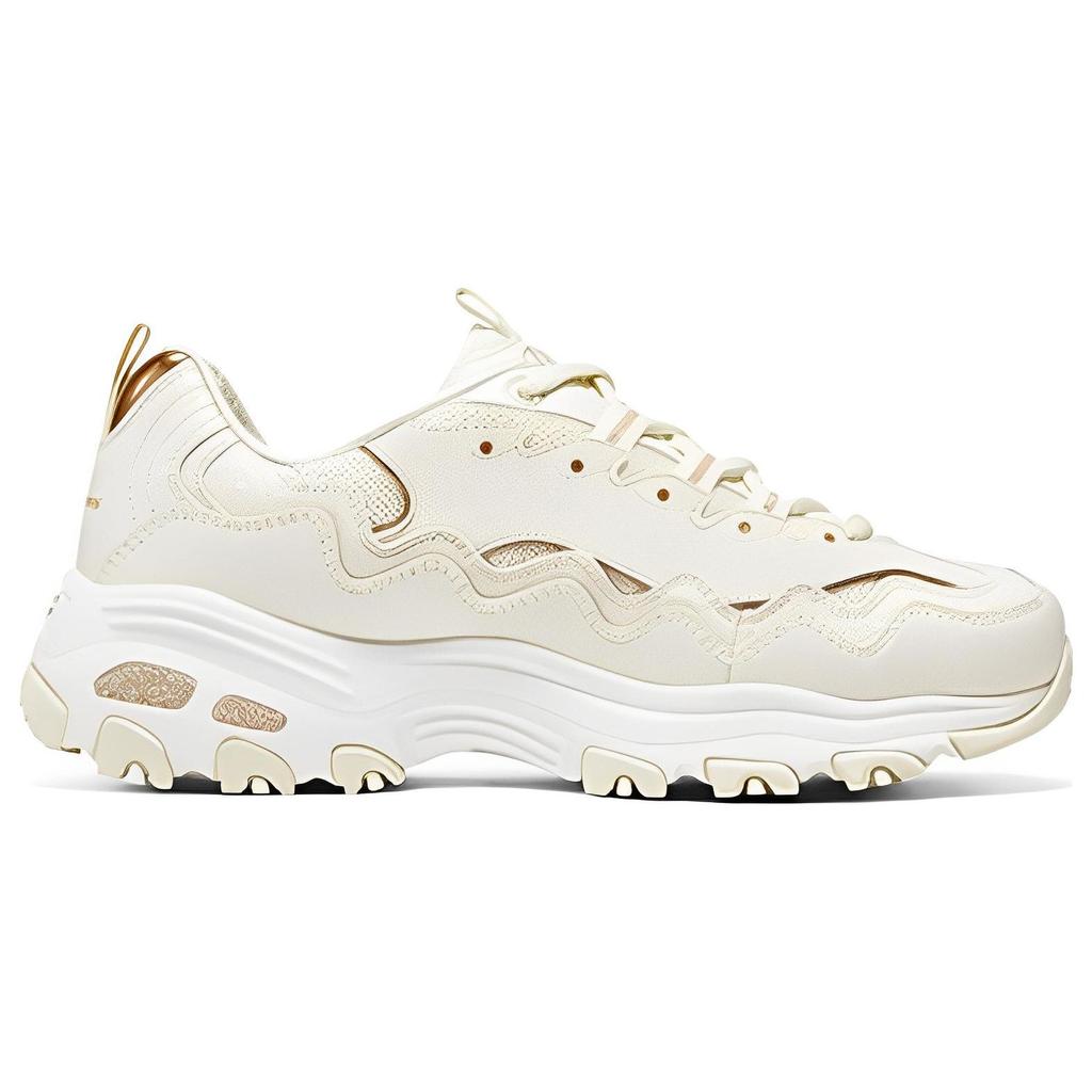 Skechers DLites 1.0 Trendy Comfort Thick Sole Low Top Casual Shoes Women Sneaker Off-White 896242-OFWT