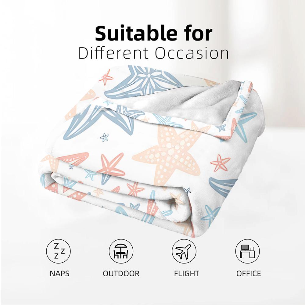 Weiche Korallenstern Anime Cartoon Flanelldecke Weiche Warme Überwurfdecke für Schlafzimmer Sofa Auto Kinder Urlaubsgeschenk