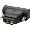 Adaptateur vidéo - LINDY - DVI-D mâle / HDMI A femelle - Connecteurs or - Signal numérique - Noir