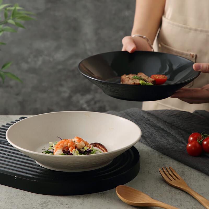 

Nordic Style Deep Round Wheat Stone Pattern Dinner Plates (3-Pack)