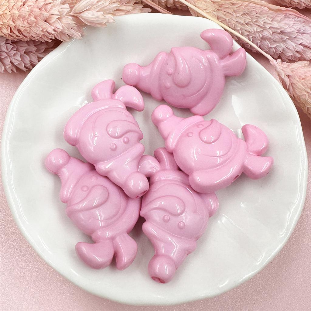 Hanmade Snowman 5pcs Christmas Jewelry Acrylic Beaded Materials Beads Accessories For Bracelet Earring Making DIY Jewelry Accessories Solid Color