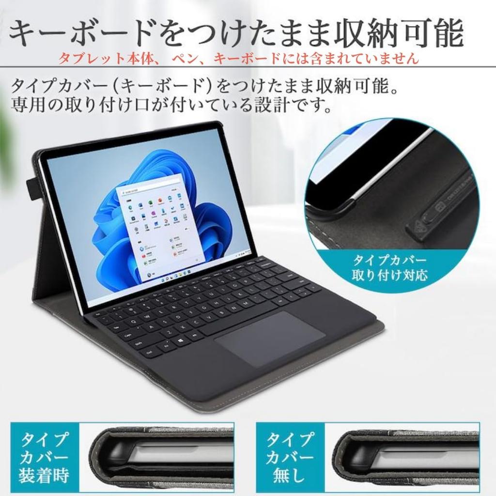 Surface Go Hülle mit Power-Ständer, Full Pen, Vintage Mattgrau, 4/3/2/1 Tasche, Funktion, Stoßfest, Schutz, Aufbewahrung, Leicht, Schlank, Muster,
