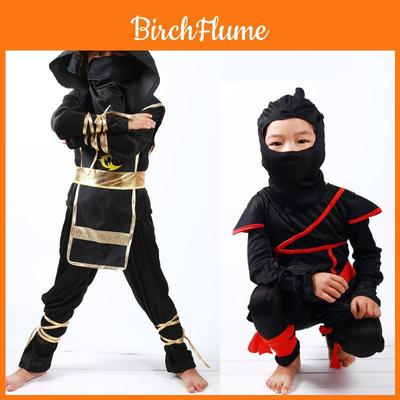 Çarpıcı Erkek Çocuk Ninja Suikastçı Samuray Savaşçı Cadılar Bayramı İçin Süslü Elbise Kostümü