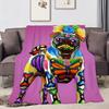 fashion Day of the Dead Dog Corgi Art Flannel soft warm plush blanket sofa living room pet hogar bedroom gift home Car portable