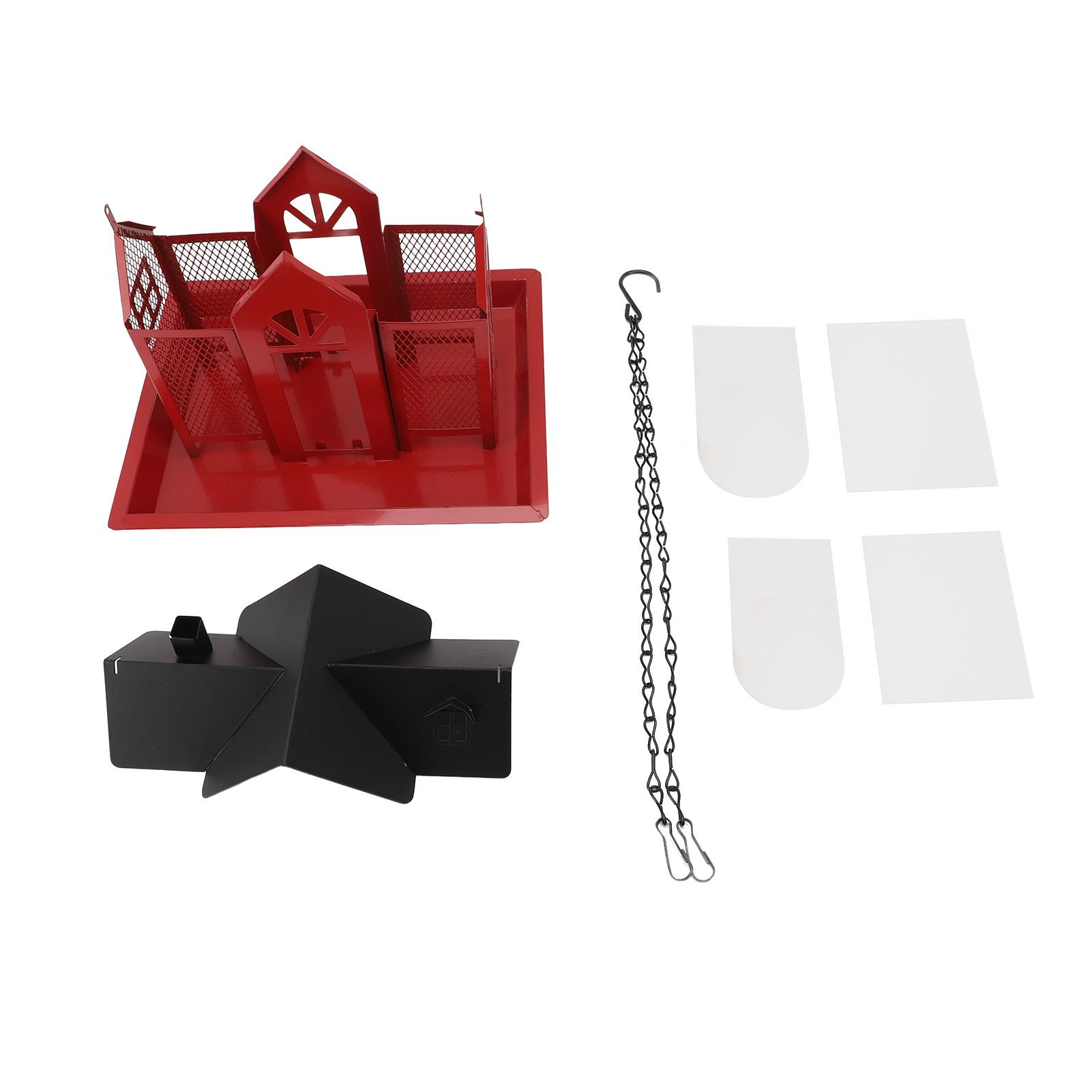 

Кормушка для птиц Домик для наружной сетки Кормушка для диких птиц Большая емкость Всепогодный корм для птиц красный