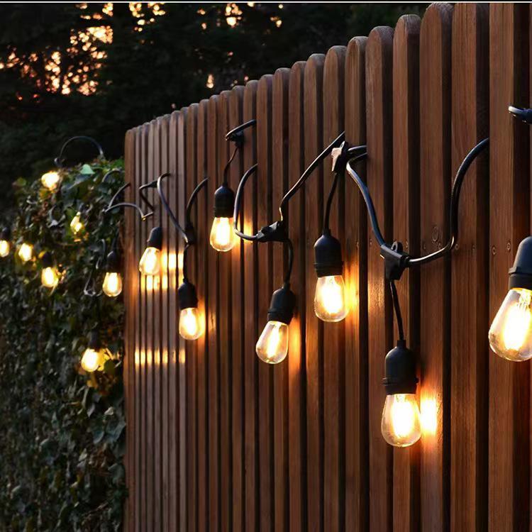 S14 Outdoor Waterproof LED Tent String Lights - High Brightness Pendant for Garden & Courtyard Decor