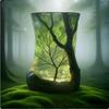 Enchanted Forest Table Lamp, Nature-Inspired Tree Scene Night Light for Home Decor, Small 9.5cm