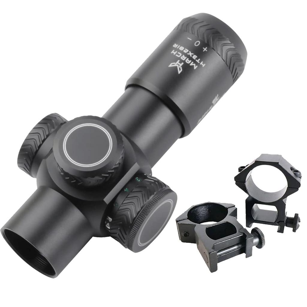 T-EAGLE 3x28IR Fixed Magnification Short Rifle Scope with Sight and 20mm High Mount Ring (Black)