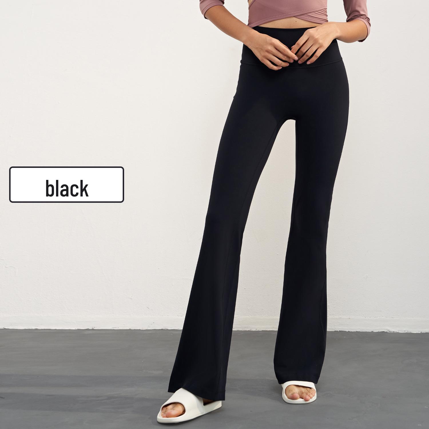 

Одежда Хуаньпань Брюки клеш для йоги с высокой талией и ощущением обнаженности - Утягивающие, Эластичные, Повседневная одежда для фитнеса