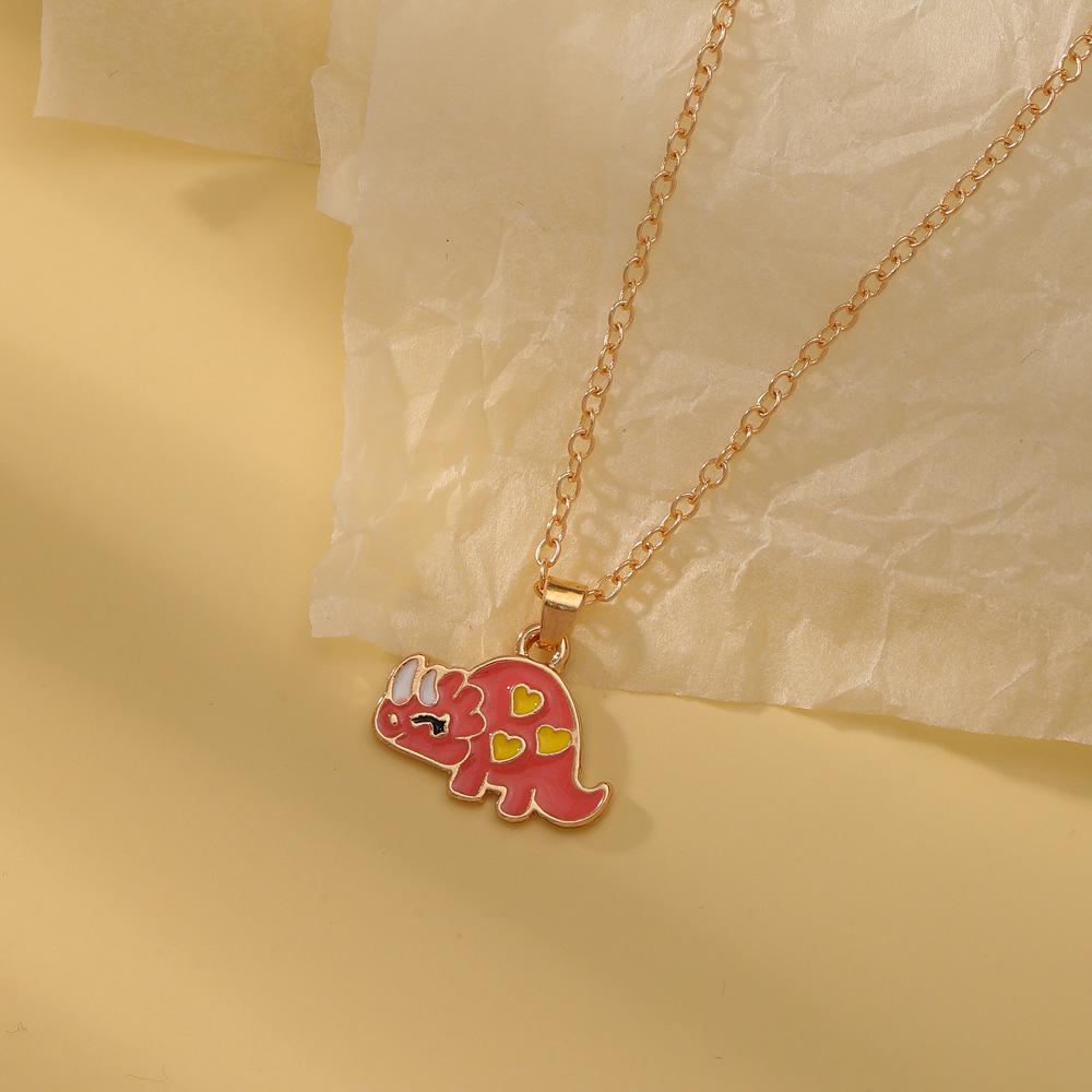 Rainbow Dinosaur Unicorn Friendship Necklace for Children – Creative Pendant Gift