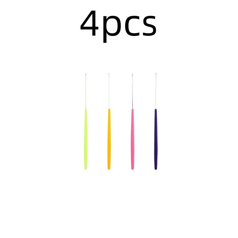 

4Pcs Crochet Hook With Tongue Knitting Sewing Tools Repair Sweater Beading Accessories Sewing Needle Plastic Shank Crochet Hooks