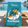 Custom Name Garfield Hug Stylish Digital Printing Beach Towel Quick‑Drying Absorbent Blanket for Beach Pool Gym Travel