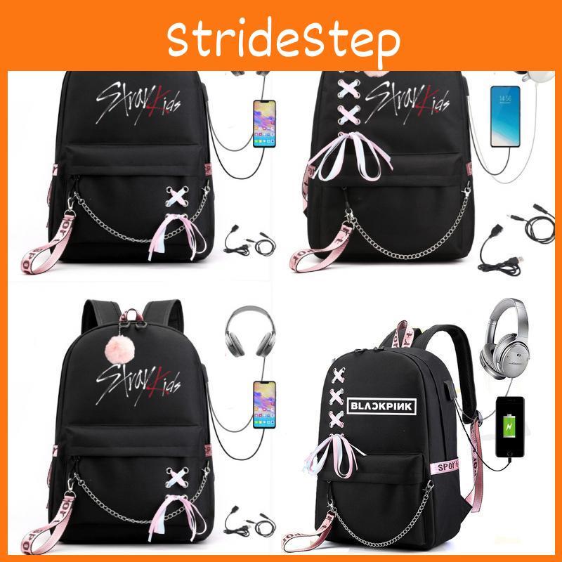 Bow Kids Stray Tie Strap Backpack Cartoon Letter Print Schoolbag Gift Fashion