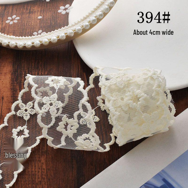Handmade Mesh Embroidery Lace Flower Fabric Trim for Hair Accessories, Bows, Clips, and Headbands