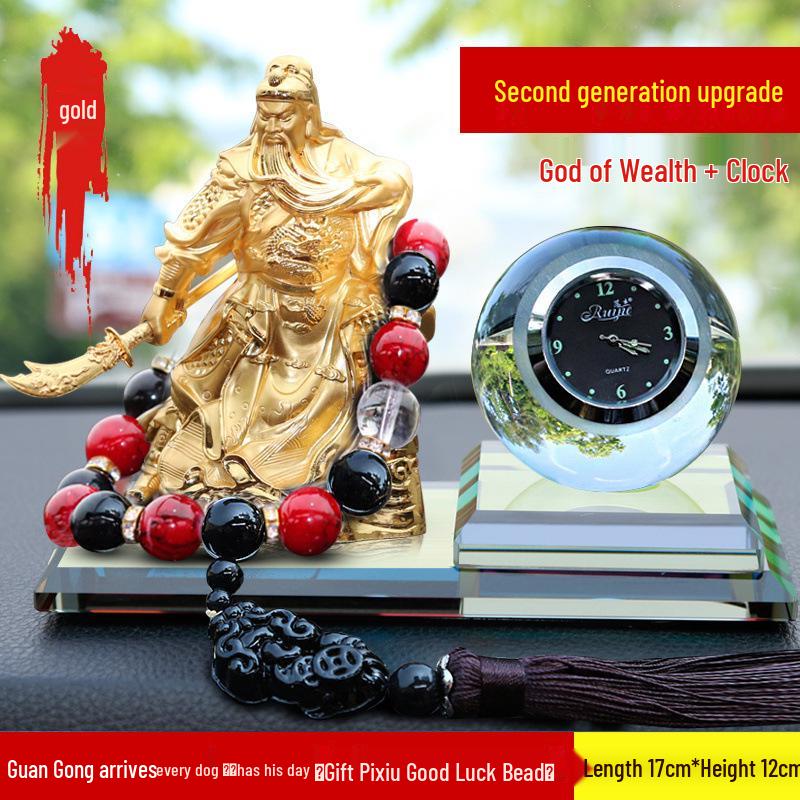 Ozdoba Buddy do wnętrza samochodu - Guan Gong Bóg Bogactwa dla Pokoju i Ochrony