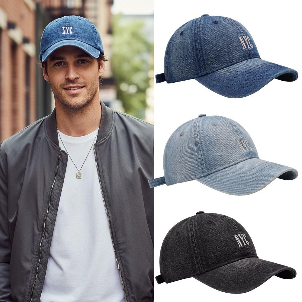 Casual Denim Cap Adjustable Streetwear Hat Vintage Trucker Caps Unisex