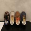Läder tyska träningsskor dam 2025 vår nya retro plattbottnade mångsidiga färgmatchande avslappnade sport Forrest Gump skor pappaskor