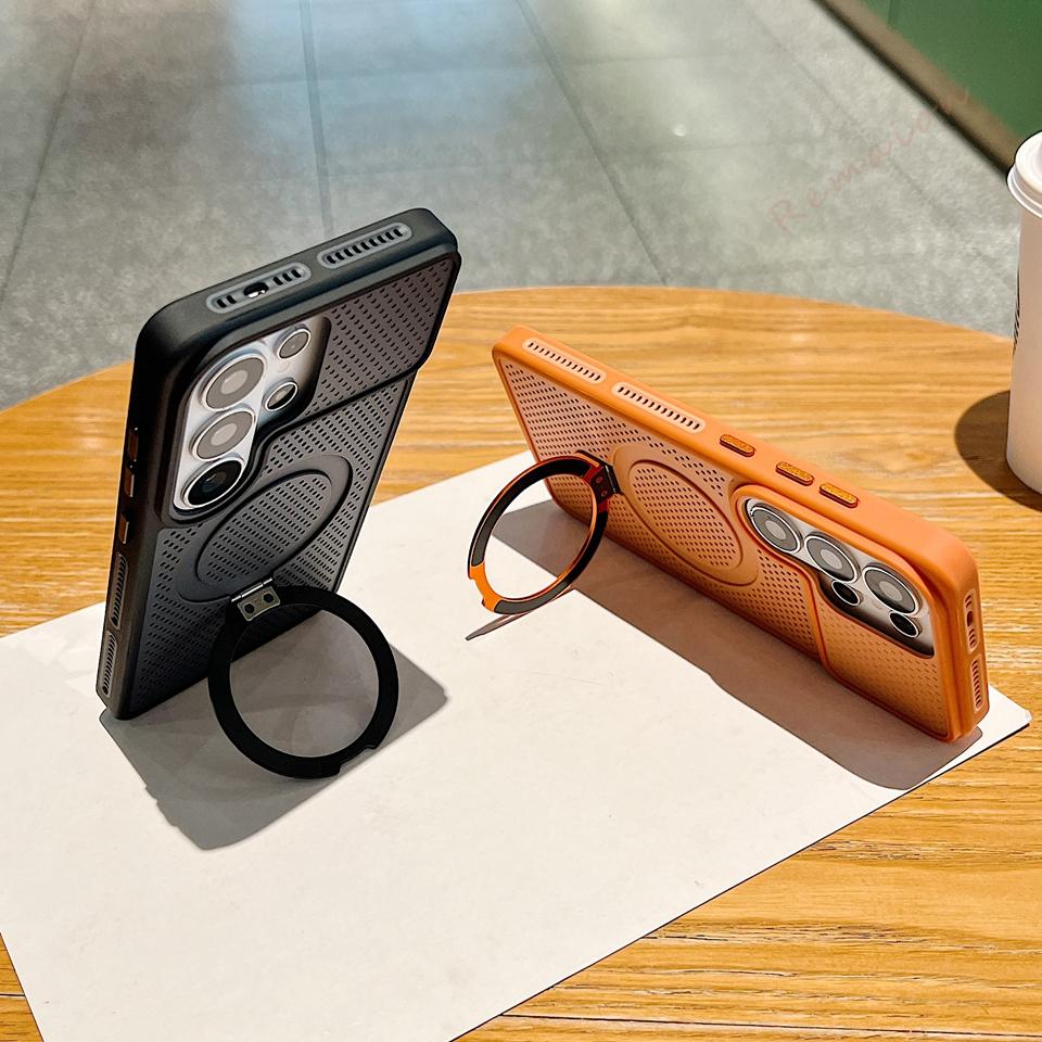 New Heat Dissipation Kickstand Magnetic Phone Case for Samsung Galaxy S26 S24 S25 Ultra Magsafe Stand Shockproof Protector Cover