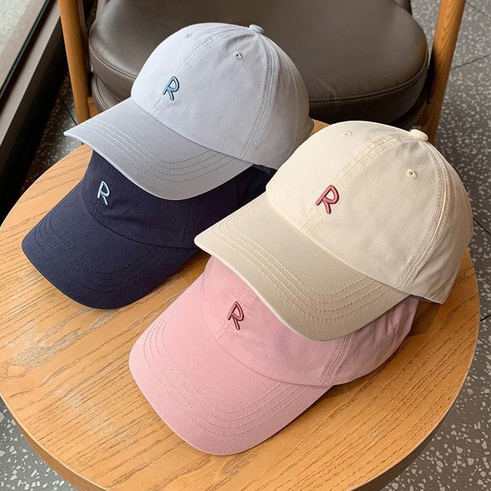 Letter Embroidery Letter R Baseball Hat Baseball Caps Half-Empty Top Cotton Sun Hat Dad Caps Adjustable Hip Hop Hats Unisex