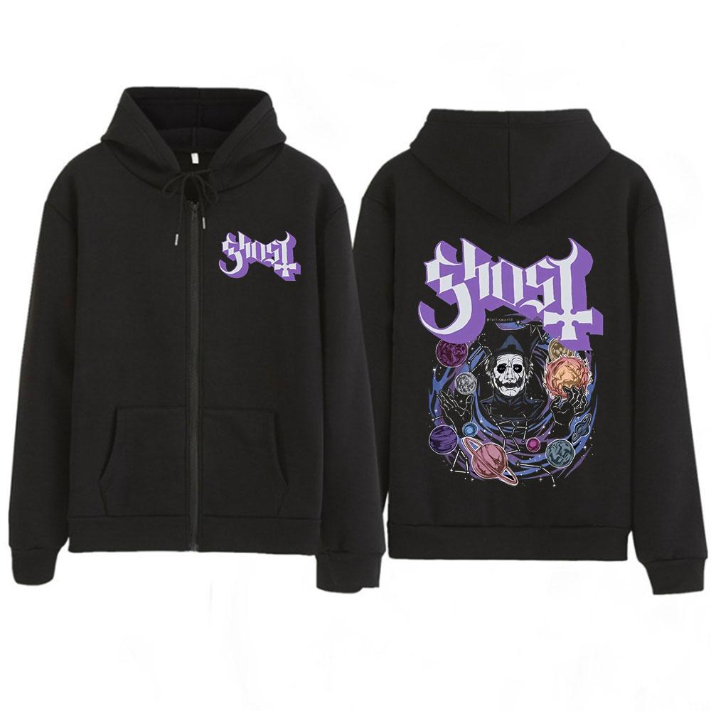 Ghost Skeletour World Tour Album Harajuku Zipper Hoodies Unisex Gothic Oversized Zip Up Sweatshirts Harajuku Hip-hop Coat