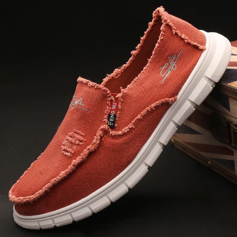 Chaussures pour hommes Chaussures décontractées en toile pour hommes Polyvalentes automne respirantes semelles souples Chaussures tendance printemps Chaussures plates Ouvert