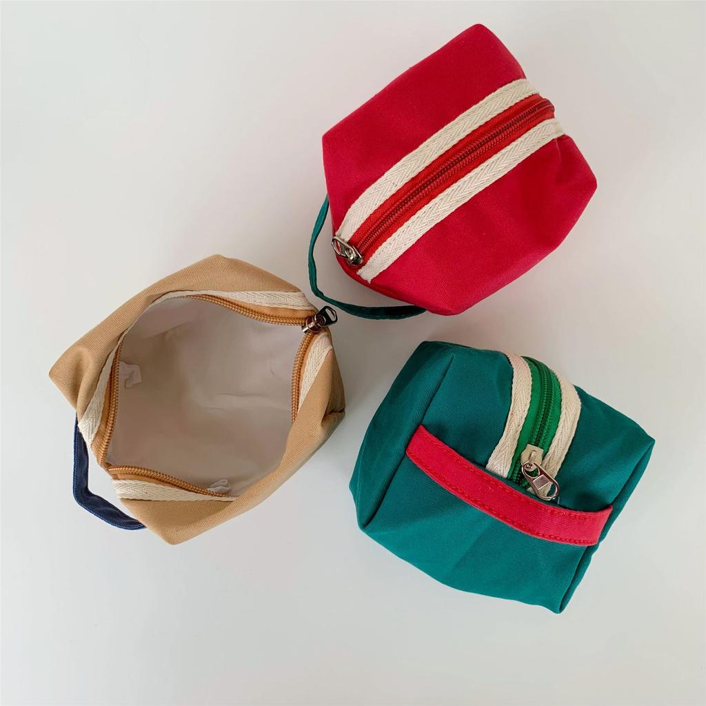 Fashion Canvas Cosmetic Bag Travel Makeup Bag Small Coin Purses Ladies Earphone Coin Key Organizer Case Portable Zipper Pouch